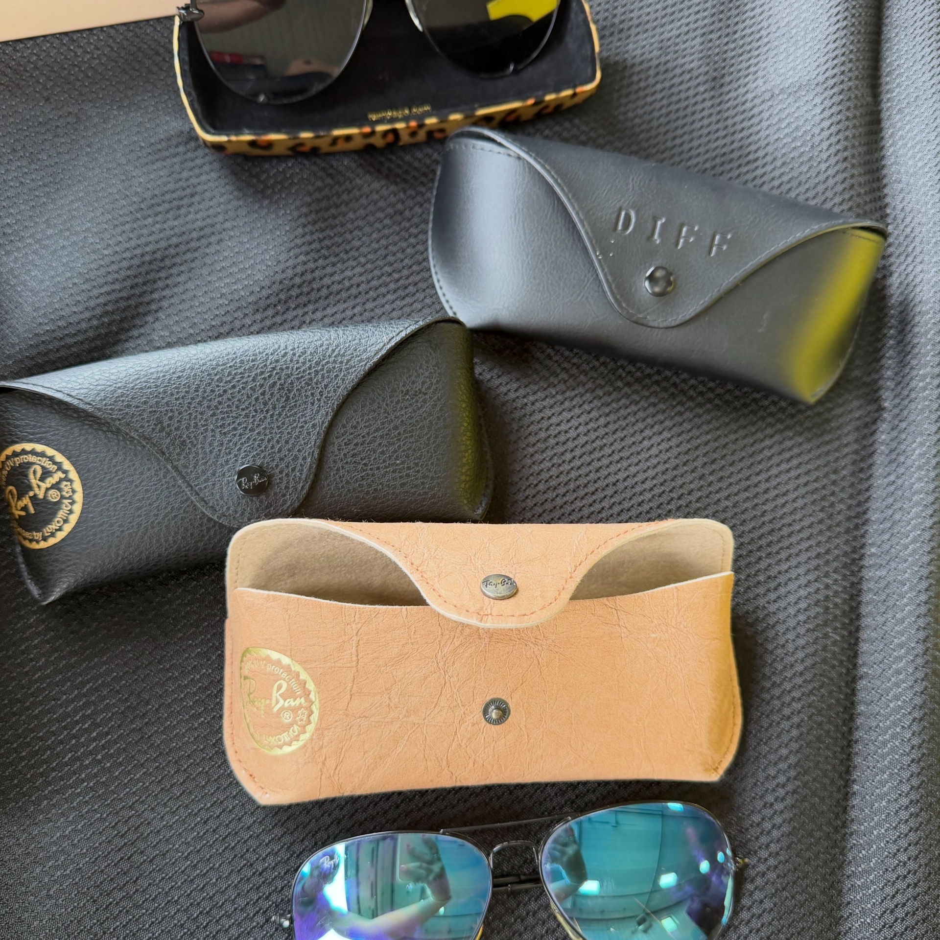 Designer Ray-Ban sunglasses and cases